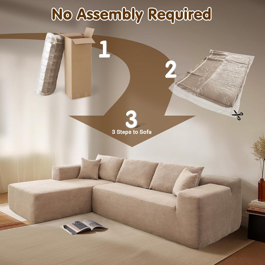 Ovios 104 Cloud Section Sofa L-shaped lounge chair, modern modular sofa