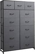 WLIVE Storage Organizer Unit with 13 Fabric Bins Storage Drawers Organizer with Steel Frame