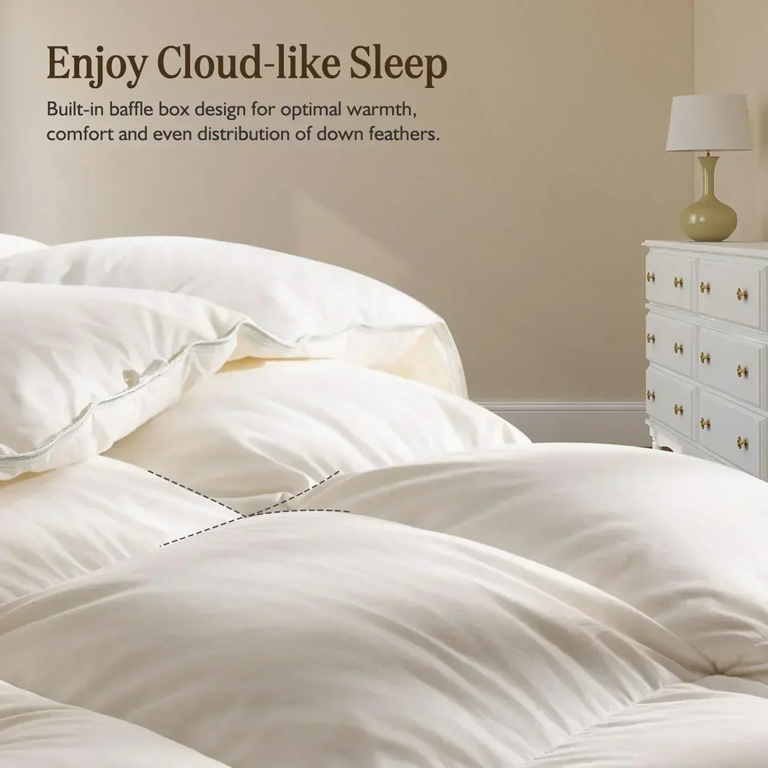 Organic down comforter queen size fluffy down core 100% cotton cover fluffy down filling