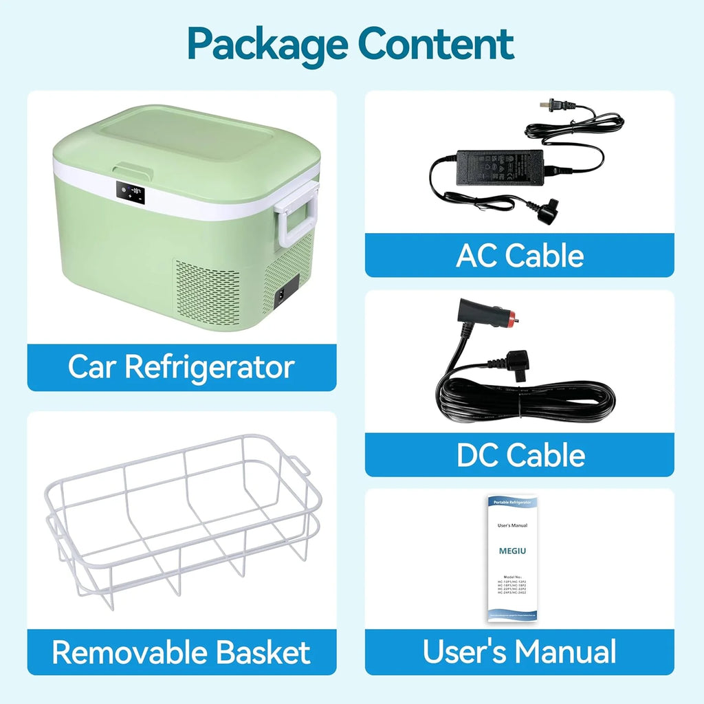Car Fridge Portable 12 Volt Refrigerator 23 Quart (22 Liter) Freezer Compressor Cooler 12V/24V DC