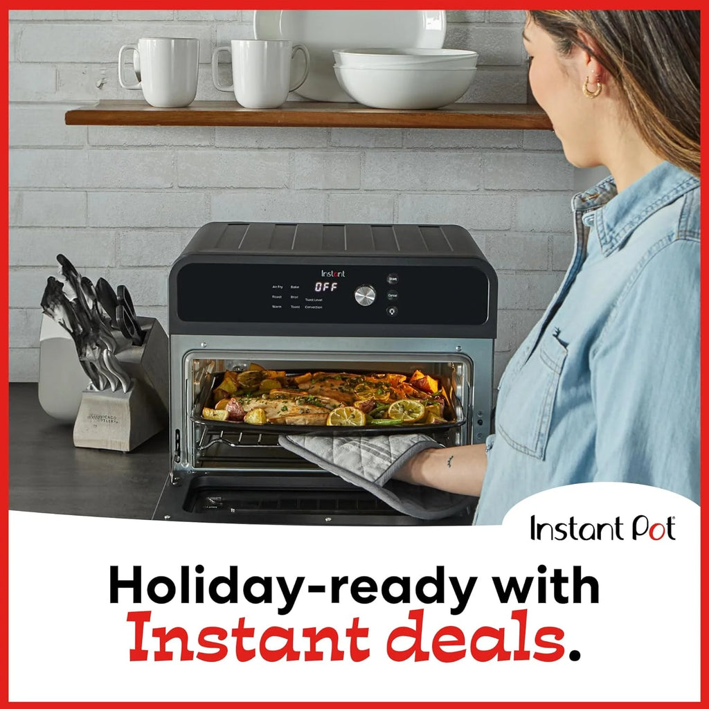 Instant Pot Omni Plus 19QT/18L Toaster Oven Air Fryer, 10-in-1 Functions, Fits 12 Pizza, Crisp, Broil, Bake, Roast, Toast, Warm, Convection, 100+ In-App Recipes, from the Makers of Instant Pot, Black