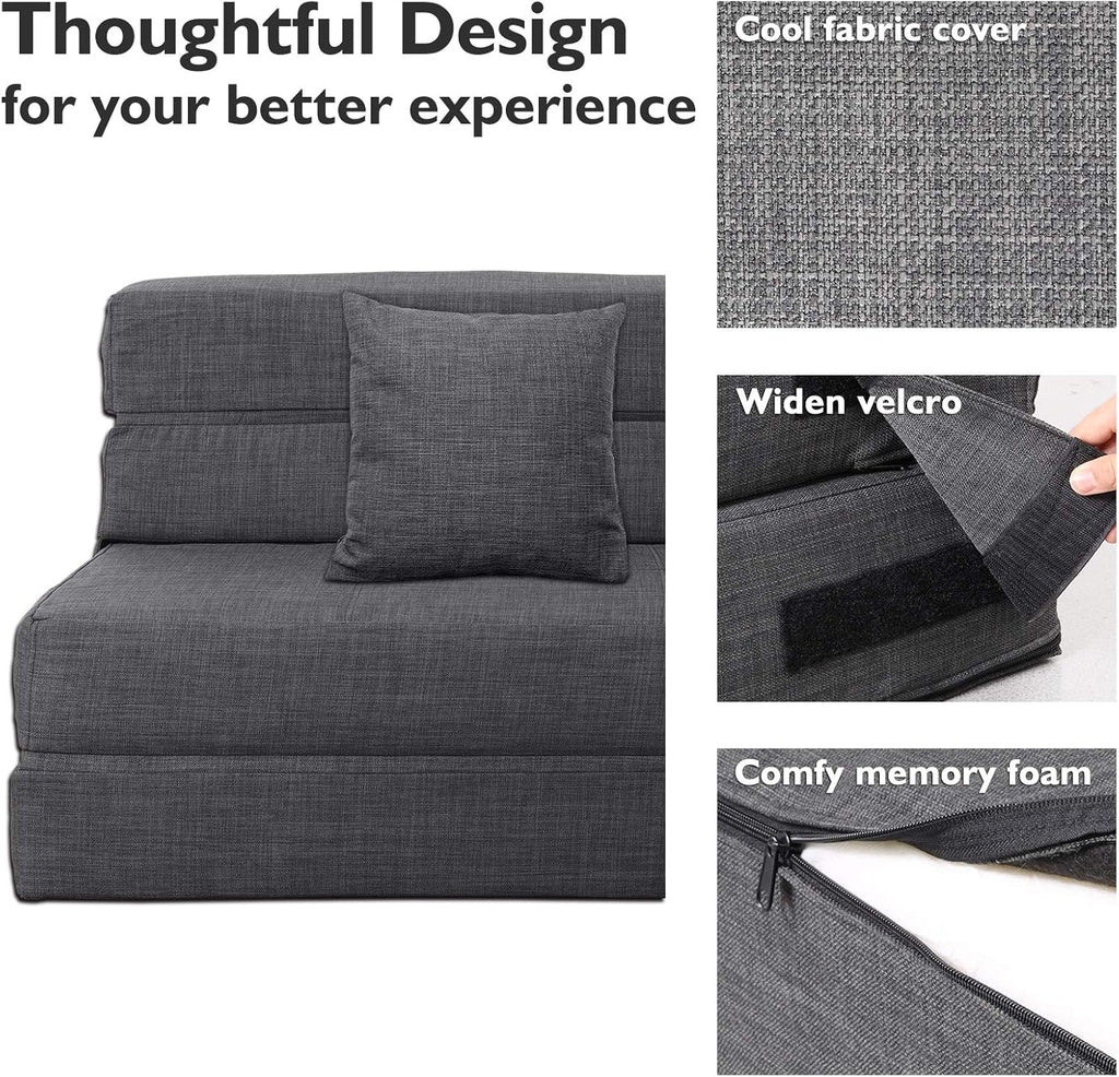 60 inch pull out sofa bed memory foam sofa with 2 pillows futon bed guest bed and pull out sofa