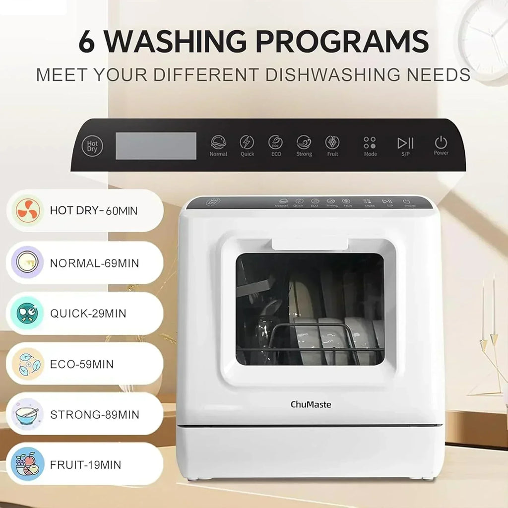 Mini countertop dishwasher Compact dishwasher Double spray arms Portable countertop dishwasher