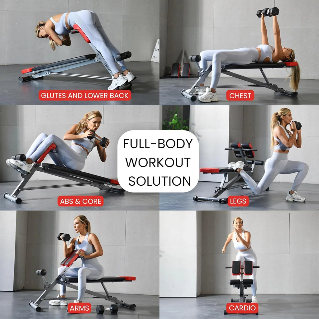 FF Finer Form Multi-Functional Weight Bench for Full All-in-One Body Workout Adjustable Workout Bench Press
