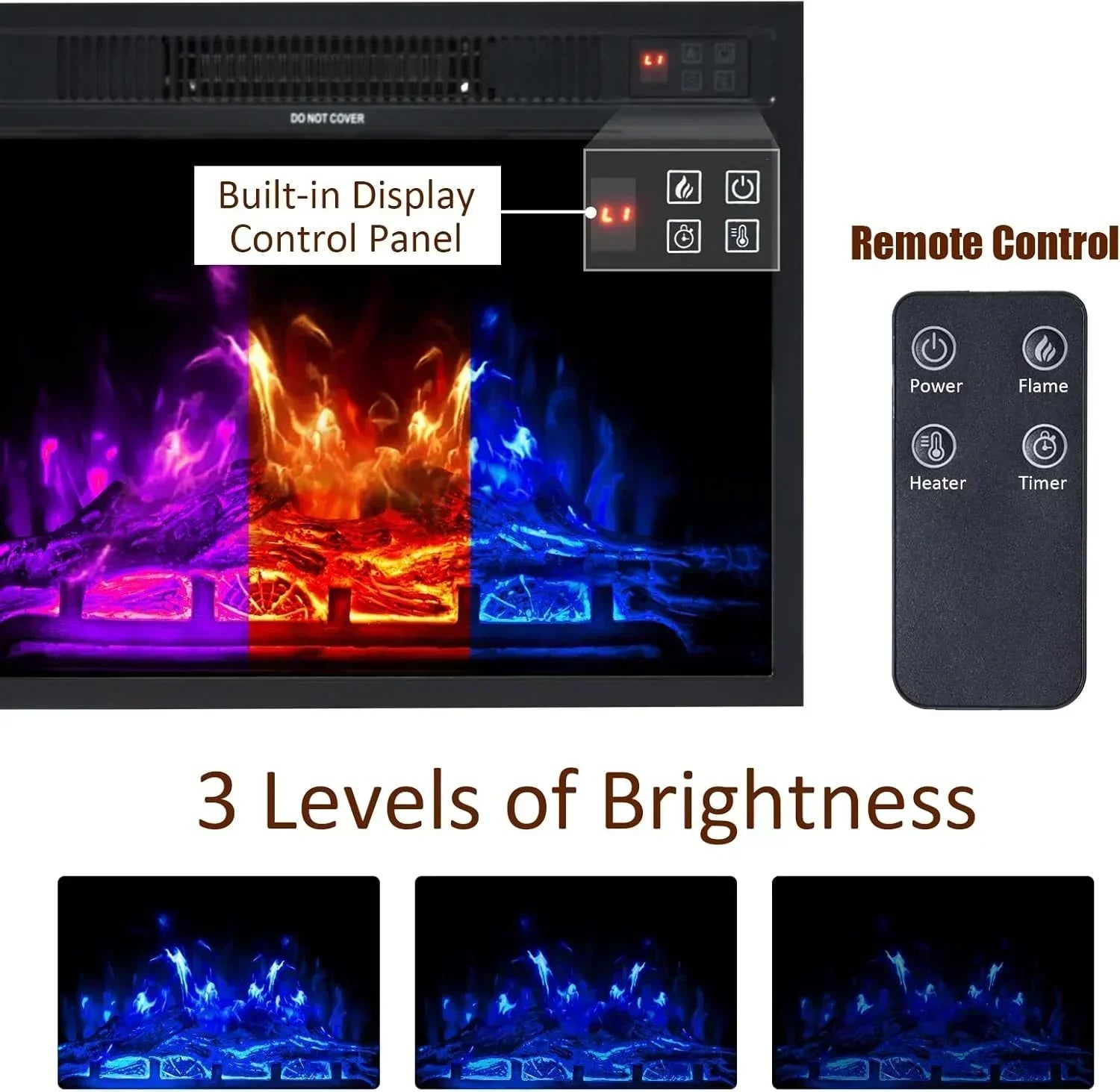 AMERLIFE Fireplace TV Stand with Sliding Barn Door  Farmhouse 63 Fireplace Entertainment Center