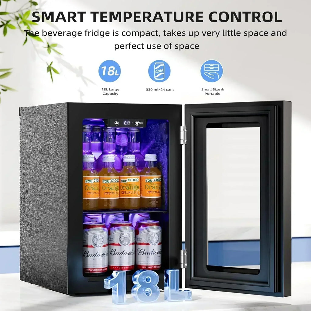 Antarctic Star Beverage Refrigerator Cooler 68 Can Mini Fridge with Glass Door for Beer Drinks Wine