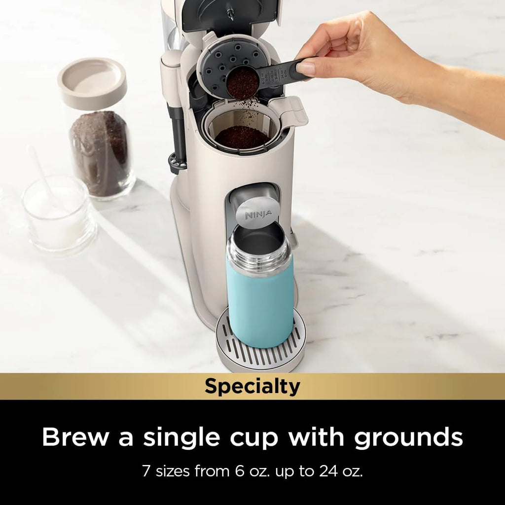 Ninja Pod & Grounds Single-Serve Coffee Maker 56-oz. Reservoir Stone PB051ST