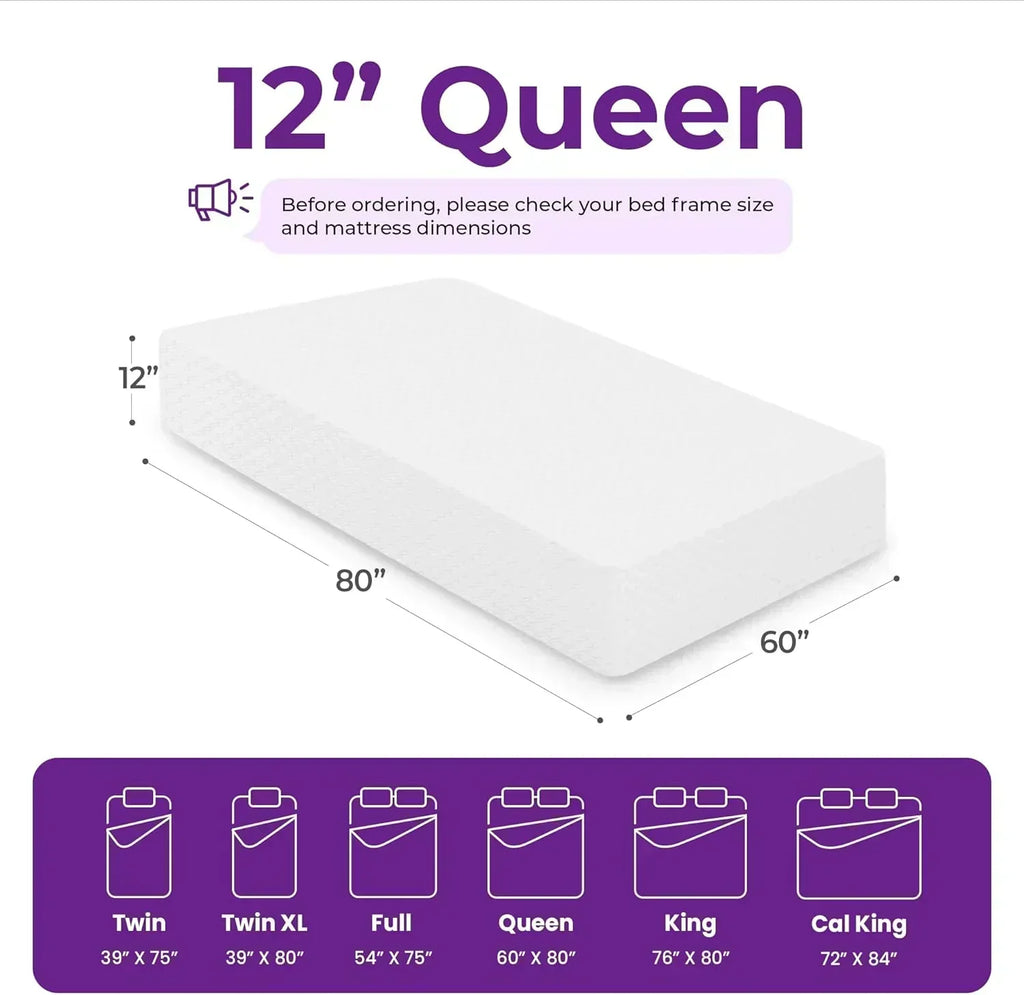 GAESTE 8-inch Fully Cooling Gel Memory Foam Mattress Mattress-in-a-Box