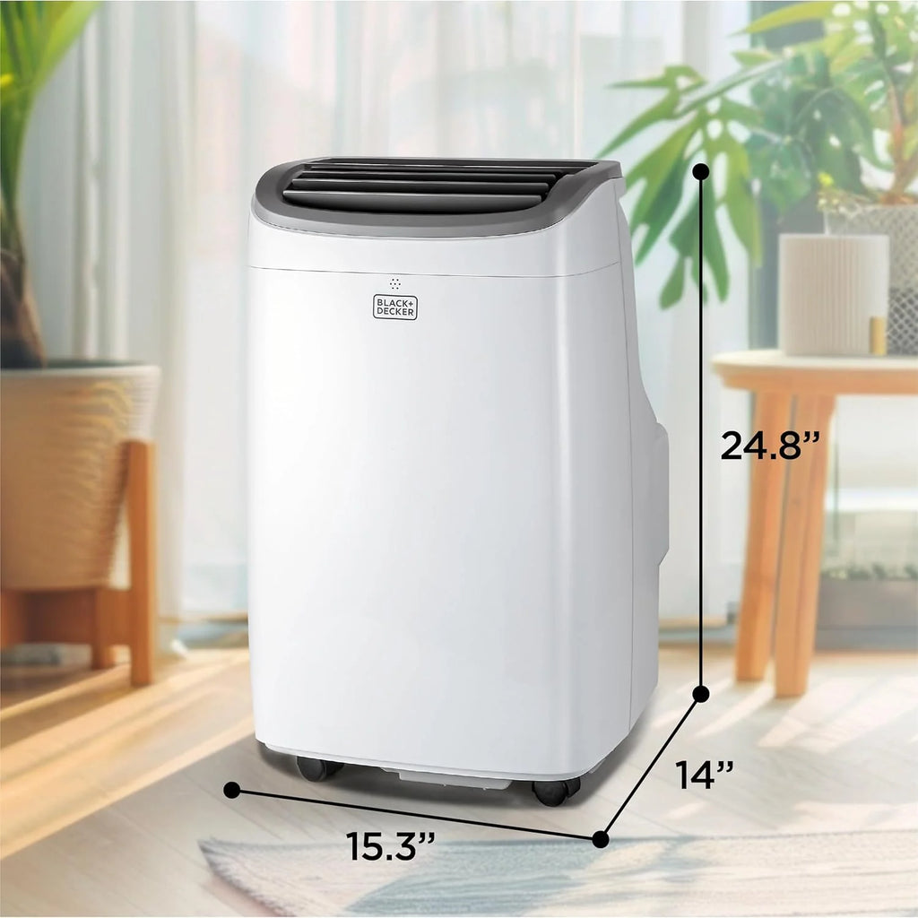 BLACK+DECKER 10,000 BTU Portable Air Conditioner for Rooms up to 450 Sq. with Remote Control, White