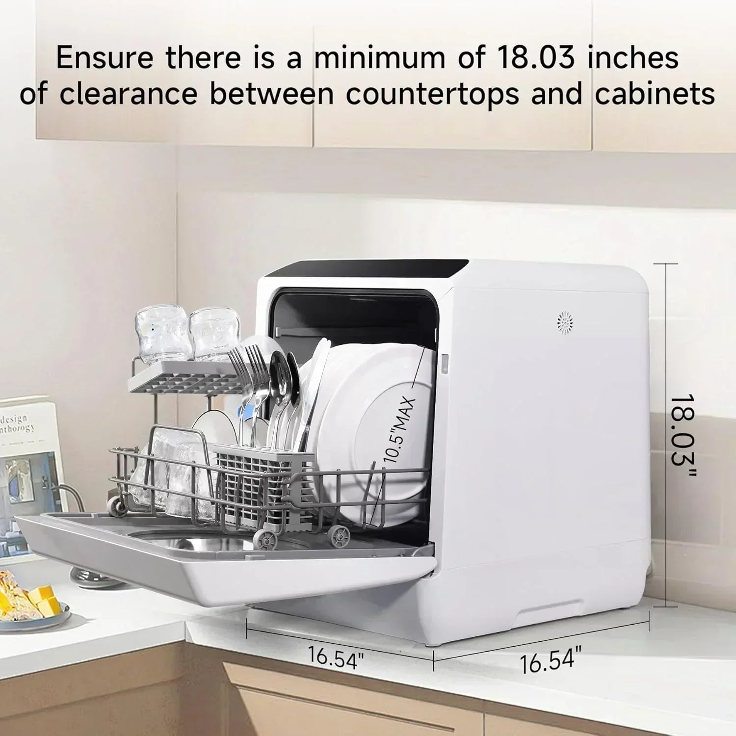 Mini countertop dishwasher Compact dishwasher Double spray arms Portable countertop dishwasher