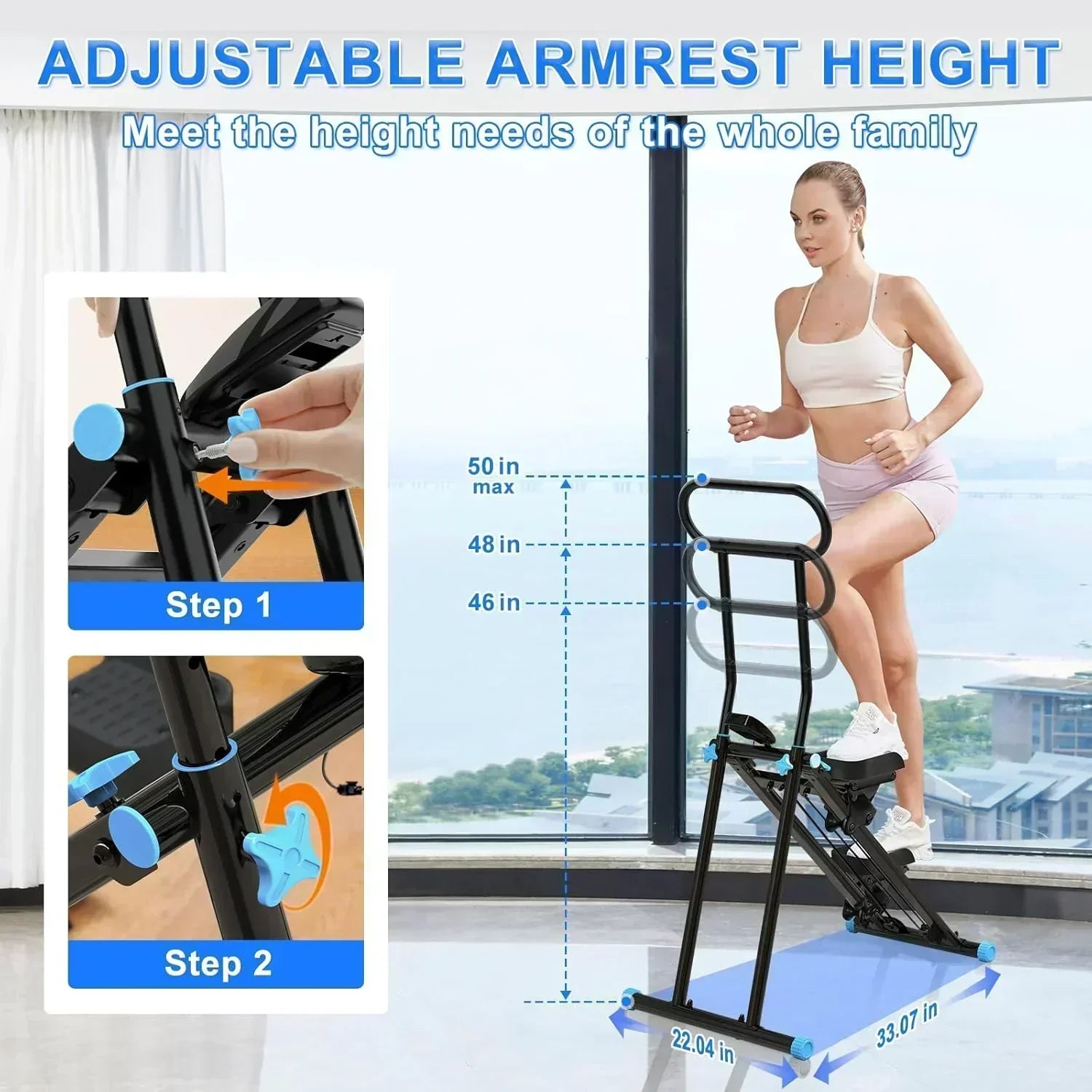 Stair Stepper for Home Gym Folding Vertical Climber Cardio Exercise Machine Stair Climber