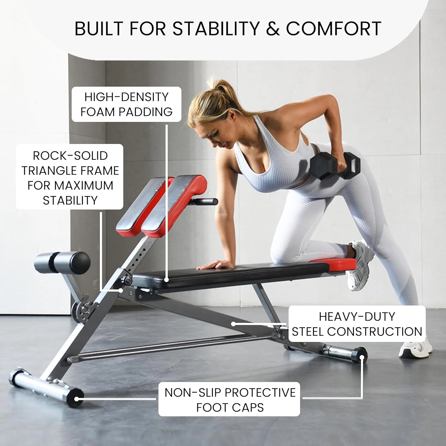 FF Finer Form Multi-Functional Weight Bench for Full All-in-One Body Workout Adjustable Workout Bench Press