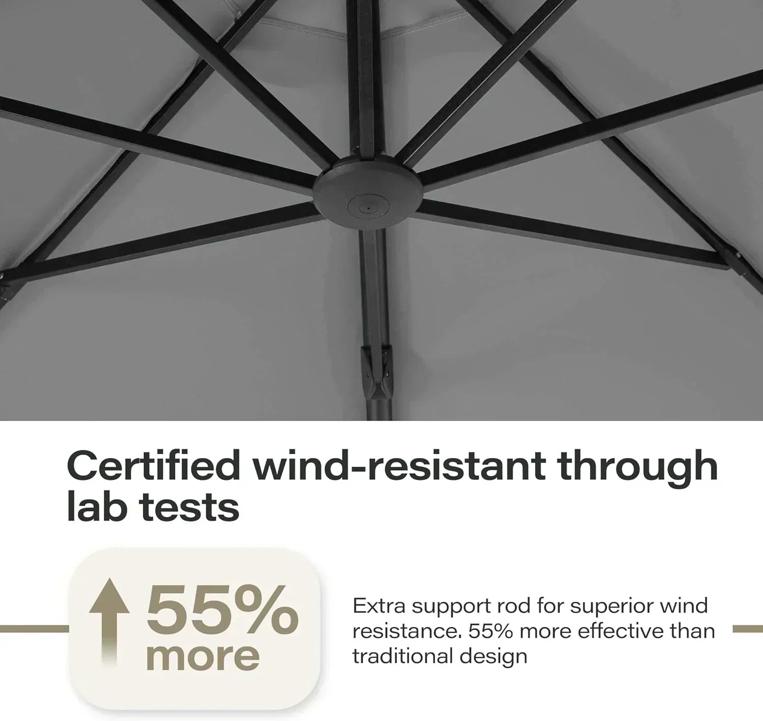 LAUSAINT HOME Outdoor Patio Umbrella with Base included 11 FT Deluxe Curvy Cantilever Umbrella
