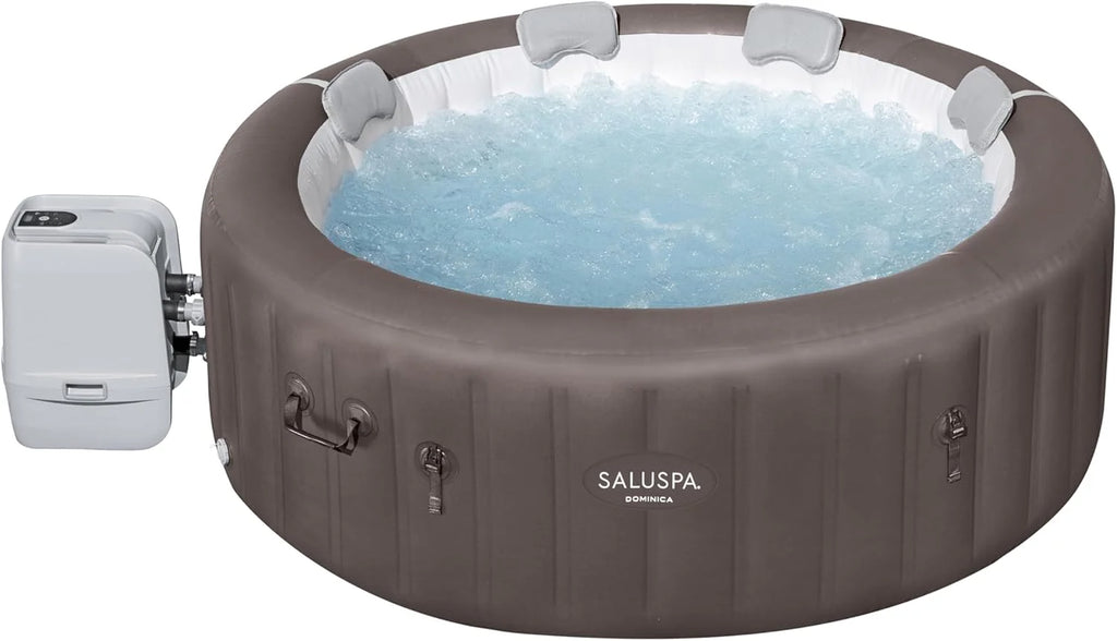 Bestway SaluSpa Miami EnergySense AirJet Inflatable Hot Tub Spa (71 x 26) | Portable Hot Tub with 2 Covers (1 Energy-Efficient Thermal Cover and 1 Standard Cover) | Fits Up to 2-4 Persons | Black