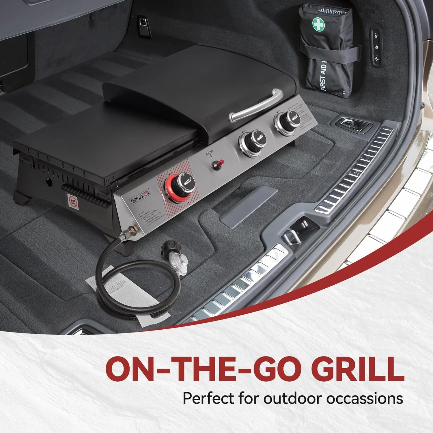 Royal Gourmet PD1305H 3 Burner Propane Gas Grill and Griddle Combo Lid 3-in-1 Grill Griddle Combo