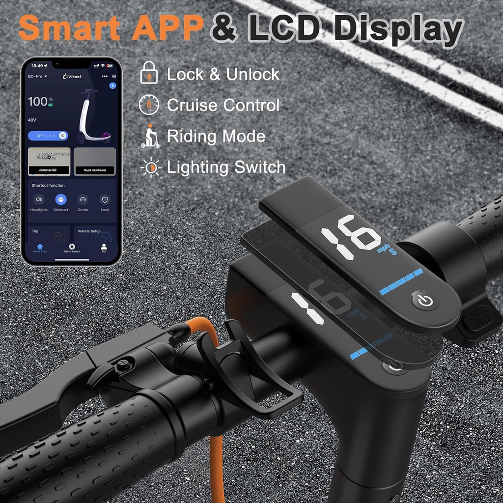 Electric Scooter 350W/500W Powerful Motor 8.5/10 Solid Tires 19/22Mph 28/21/12 Miles Range