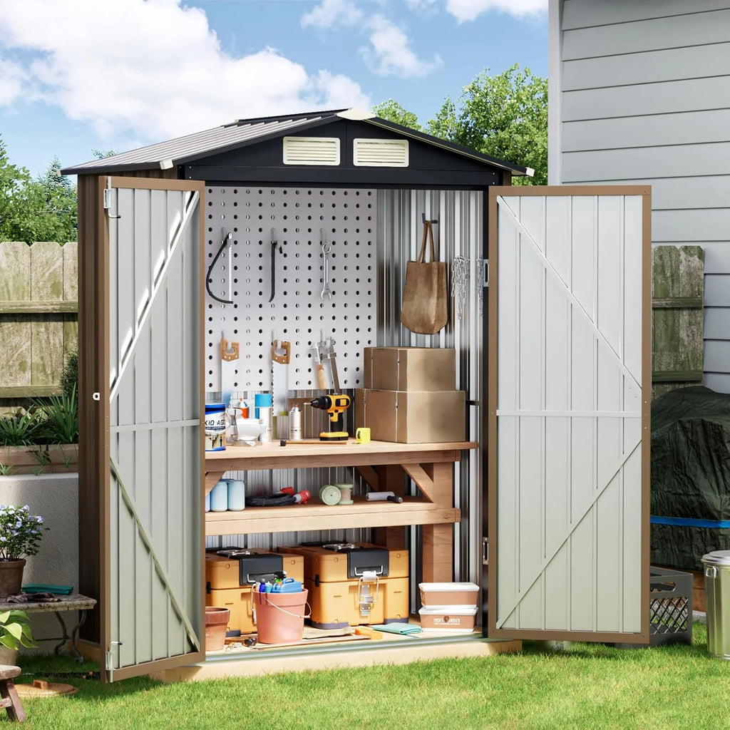 Breezz Outdoor Storage Shed 10 x 12ft. Utility Tool Shed Metal Storage Garden Shed