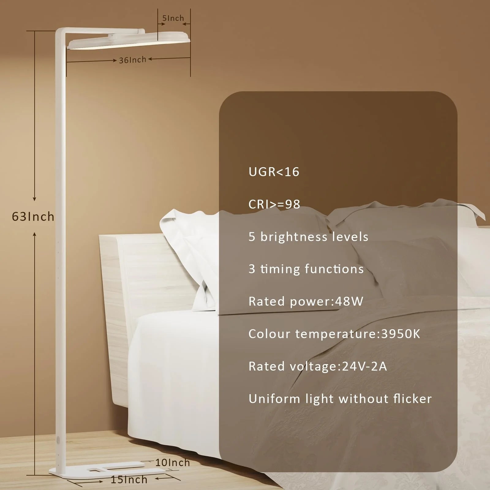 LED Desk Lamp for Home Office Double Head 24W Dimmable 5 Colors 5 Brightness Levels Gooseneck
