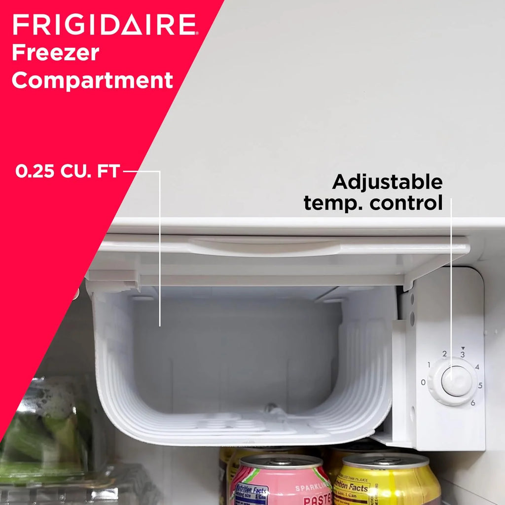 Frigidaire EFR176 Retro Compact Fridge with Chiller Mini Refrigerator with Built-in Bottle Opener for Office, Bedroom, Dorm Room or Cabin, 1.6 cu ft 16 D x 18 W x 18.5 H, Moonlight