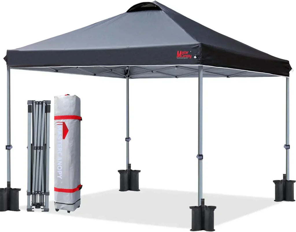 Durable Pop-up Canopy Tent with Roller Bag (10x10 Black)