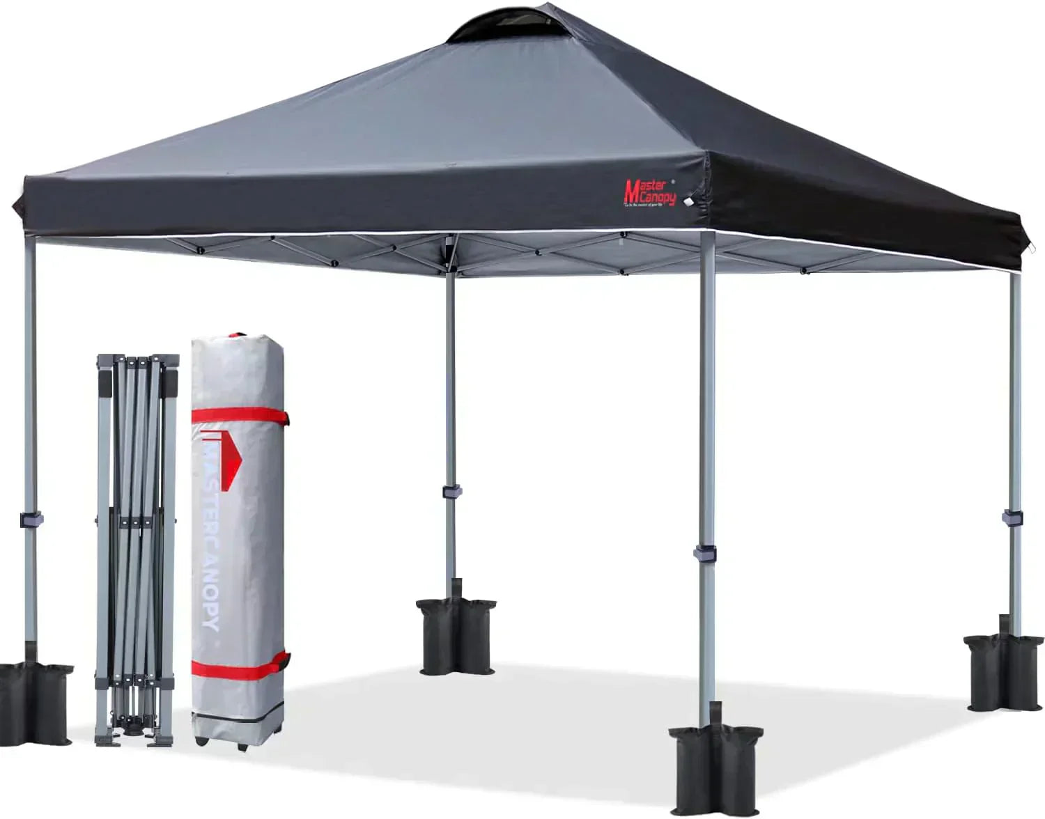 Durable Pop-up Canopy Tent with Roller Bag (10x10 Black)