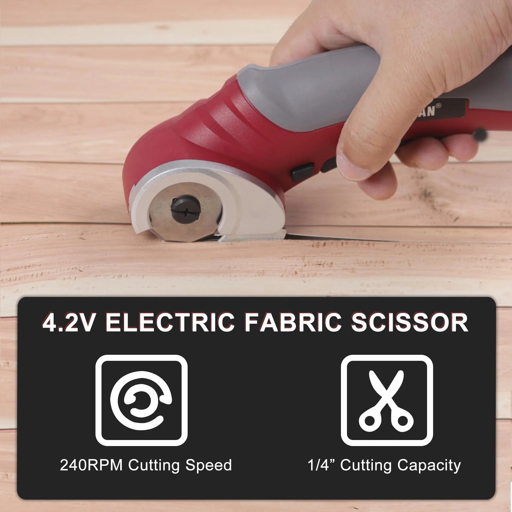 Cordless Electric Scissors 4V Rechargeable Box Cutter for Cardboard Fabric Leather with Safety Lock