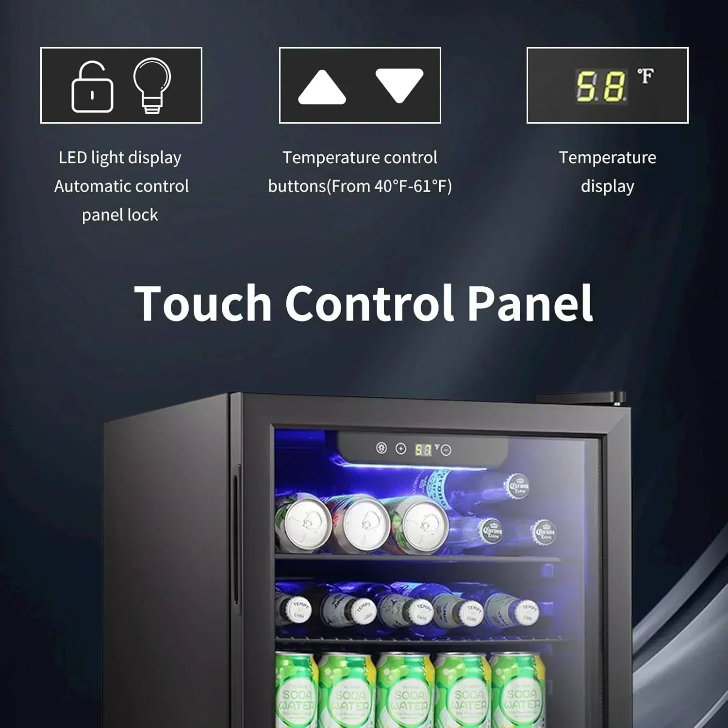 Antarctic Star Beverage Refrigerator Cooler 68 Can Mini Fridge with Glass Door for Beer Drinks Wine