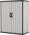 Keter Premier Tall 4.6 x 5.6 ft. Resin Outdoor Storage Shed with Shelving Brackets Patio Furniture