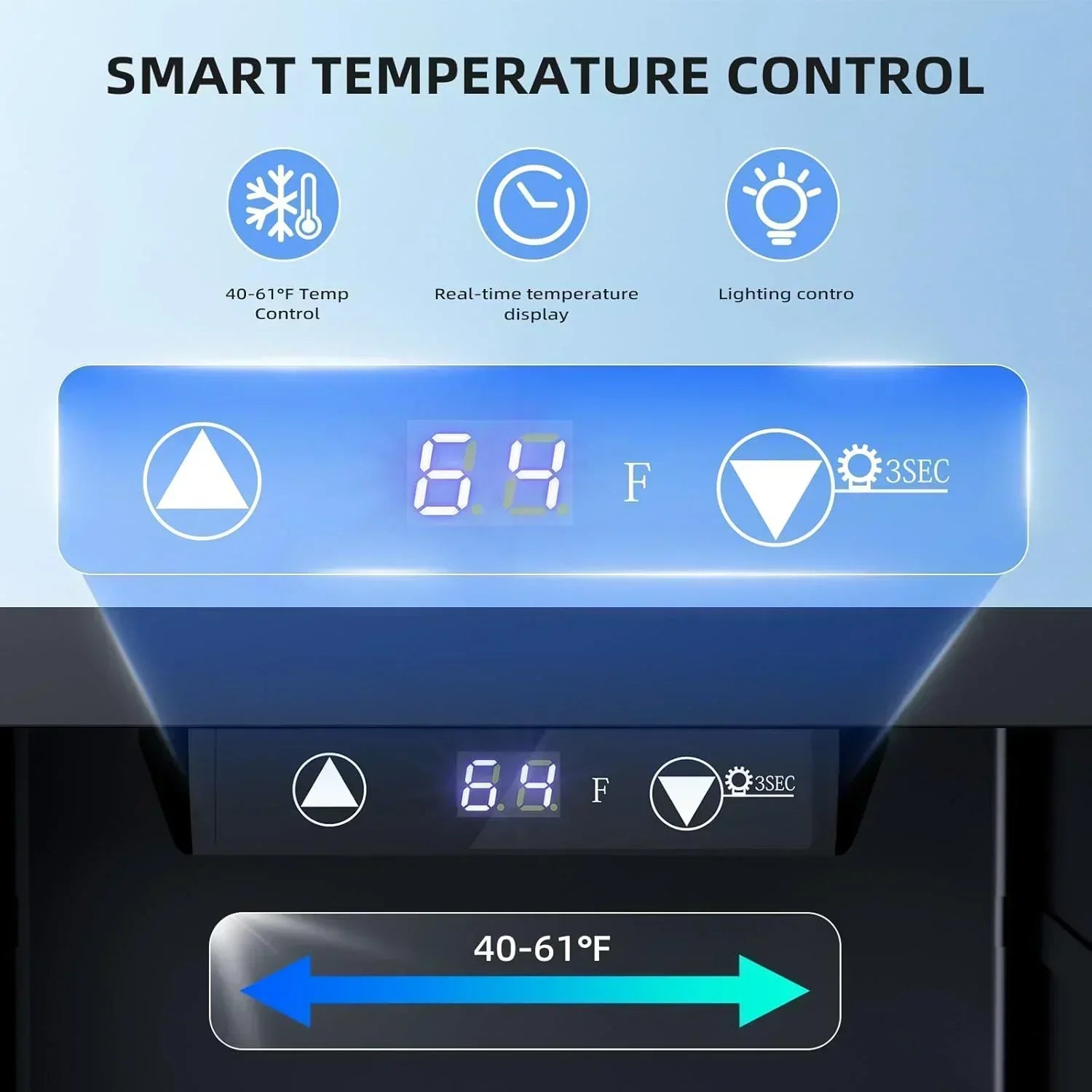 Antarctic Star 26 Bottle 130 Can Wine Cooler/Cabinet Beverage Refrigerator Cellar Beer Clear Glass