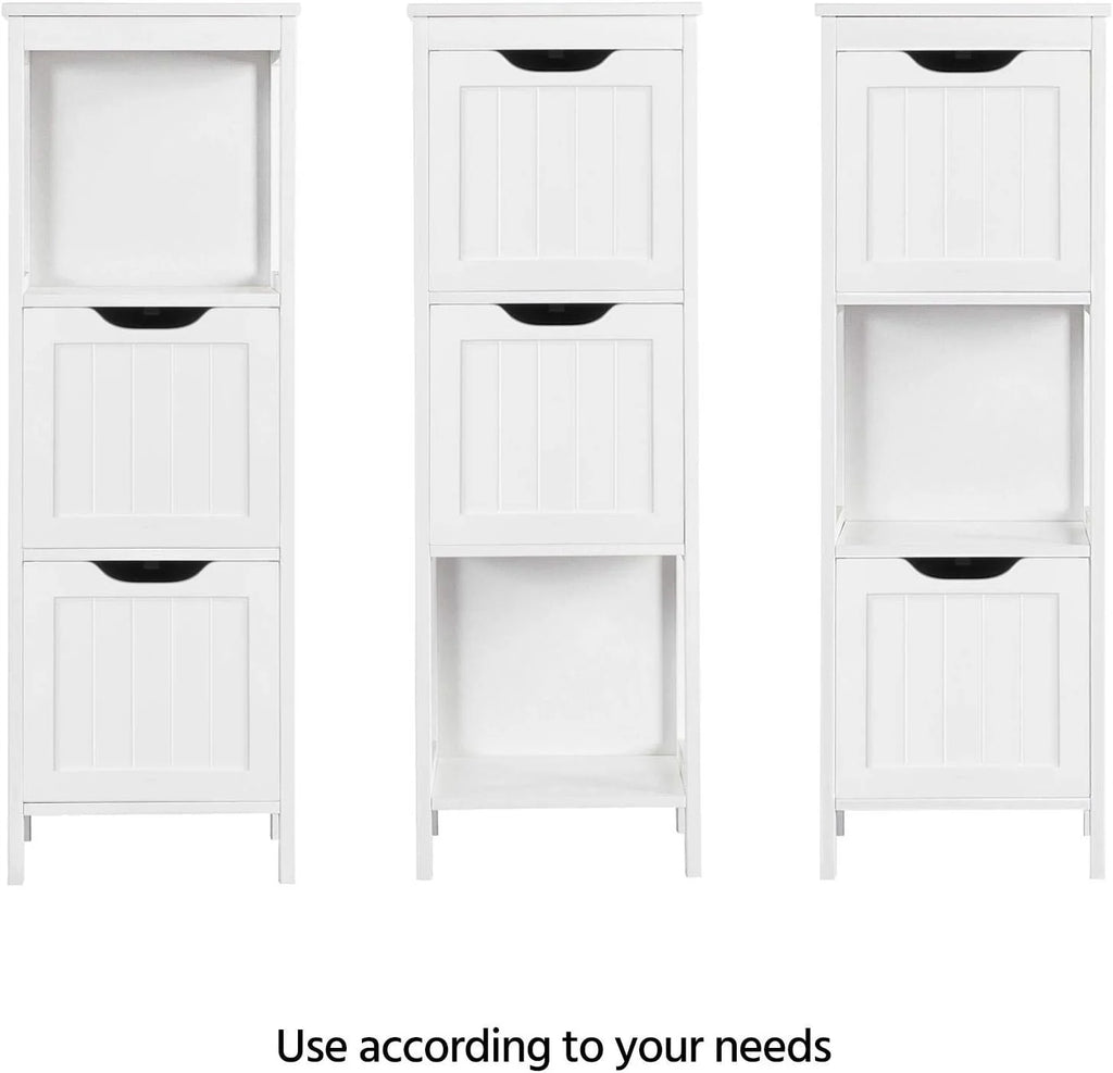 Bathroom Floor Cabinet, Wooden Storage Cabinet with 2 Drawers, Multifunctional Side Organizer Rack Stand Table