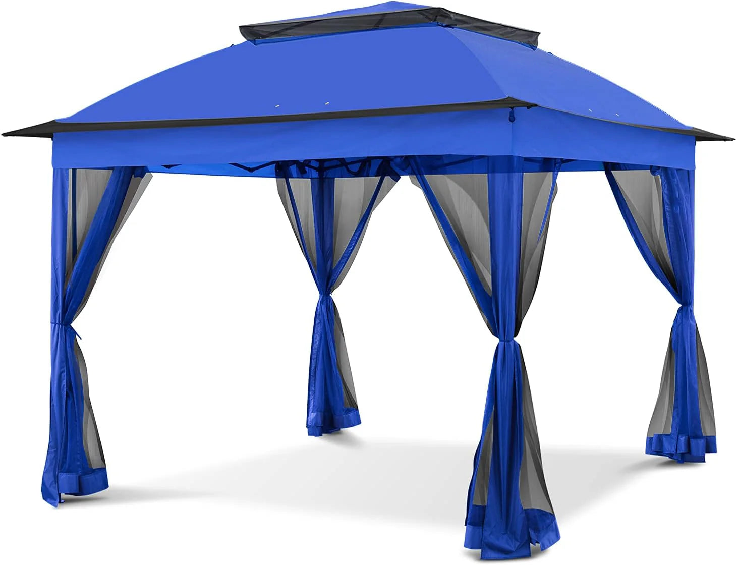 COOS BAY 11x11 Pop Up Gazebo with Mesh Netting, Instant Outdoor Canopy Tent, Water Resistant Shelter with UPF 50+ UV Protection, 121 Sq Ft Coverage, Beige