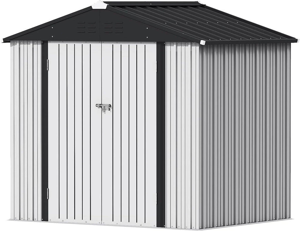Devoko Outdoor Storage Shed 5 x 3 FT Lockable Metal Garden Steel Anti-Corrosion Storage House