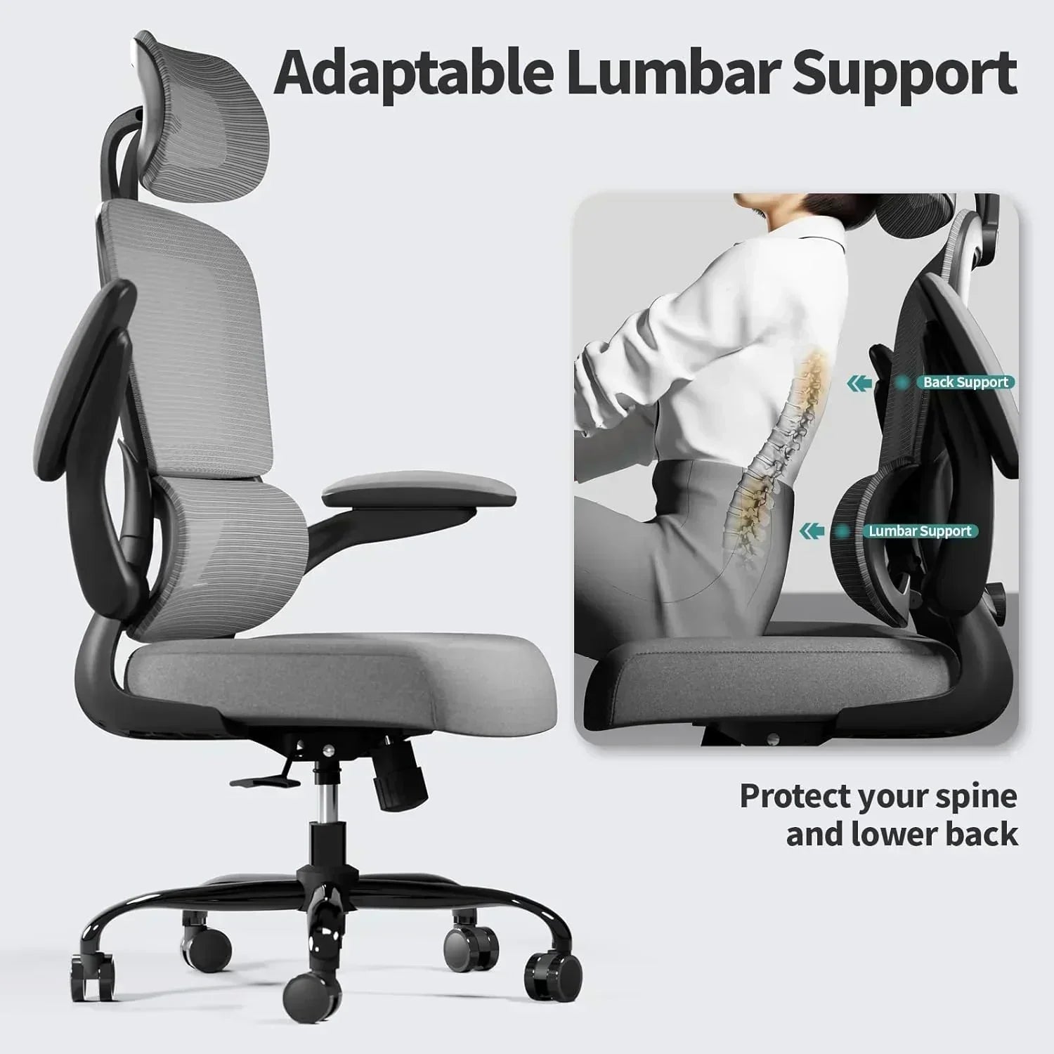 Office Chair Ergonomic Desk Chair 330 lbs Home Mesh Desk Chair Comfortable Gaming Chair