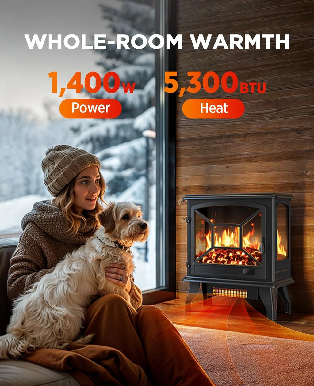Silonn 50��Smart Electric Fireplace Heater with App & Remote Control, 5300 BTU Heat Output, Ultra-Slim Wall-Mounted or Recessed Electric Fireplace Inserts with Timer, 20 Flame Colors,WiFi Enabled