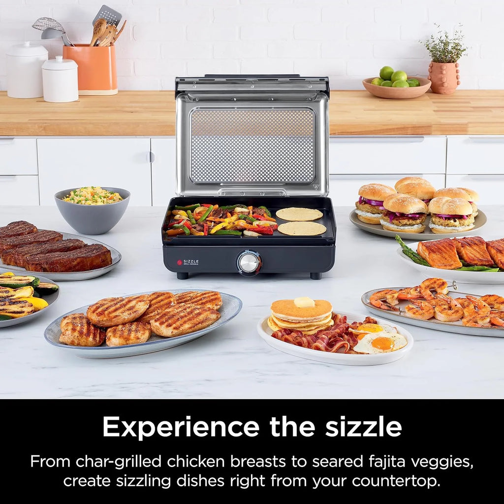 Griddle and Indoor Grill 14�?Electric Grill For Steak Burgers Salmon Veggies Pancake Griddle
