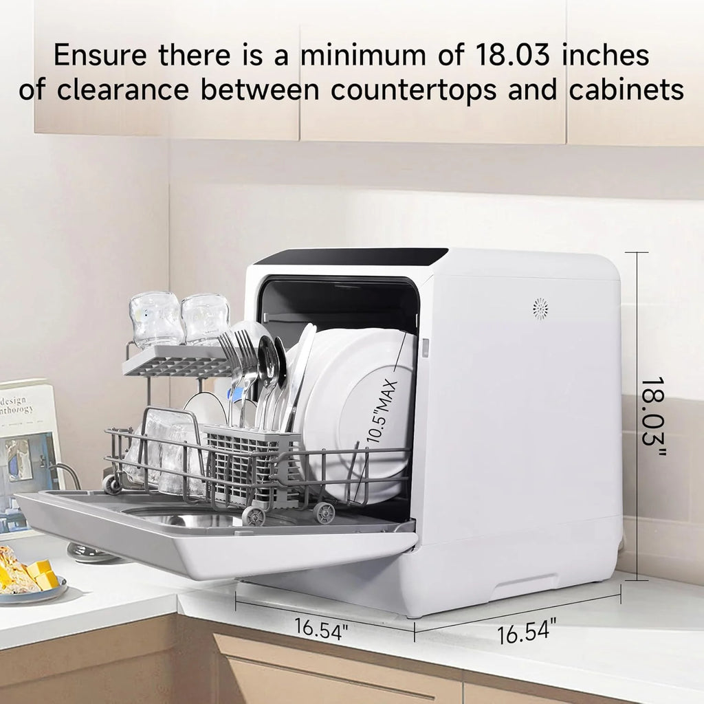 Mini dishwasher countertop .Compact Dishwasher with drying.Double spray arms. Portable Countertop Dishwasher With Water Tank, 6 wash programs, .Lavavajillas portatil can wash baby bottles.