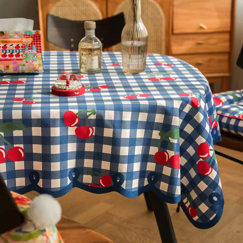 Luxuri?se karierte Tischdecke im INS-Stil, wasserabweisend, ?lbest?ndig, moderner Esszimmerbezug