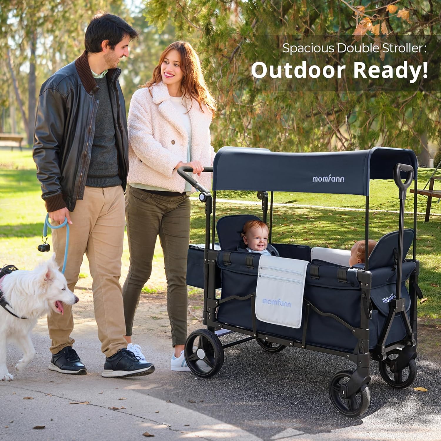 Stroller Wagon for Kids Wagon Stroller Toddlers 2 Seaters All-Terrain Baby Wagon Outdoor