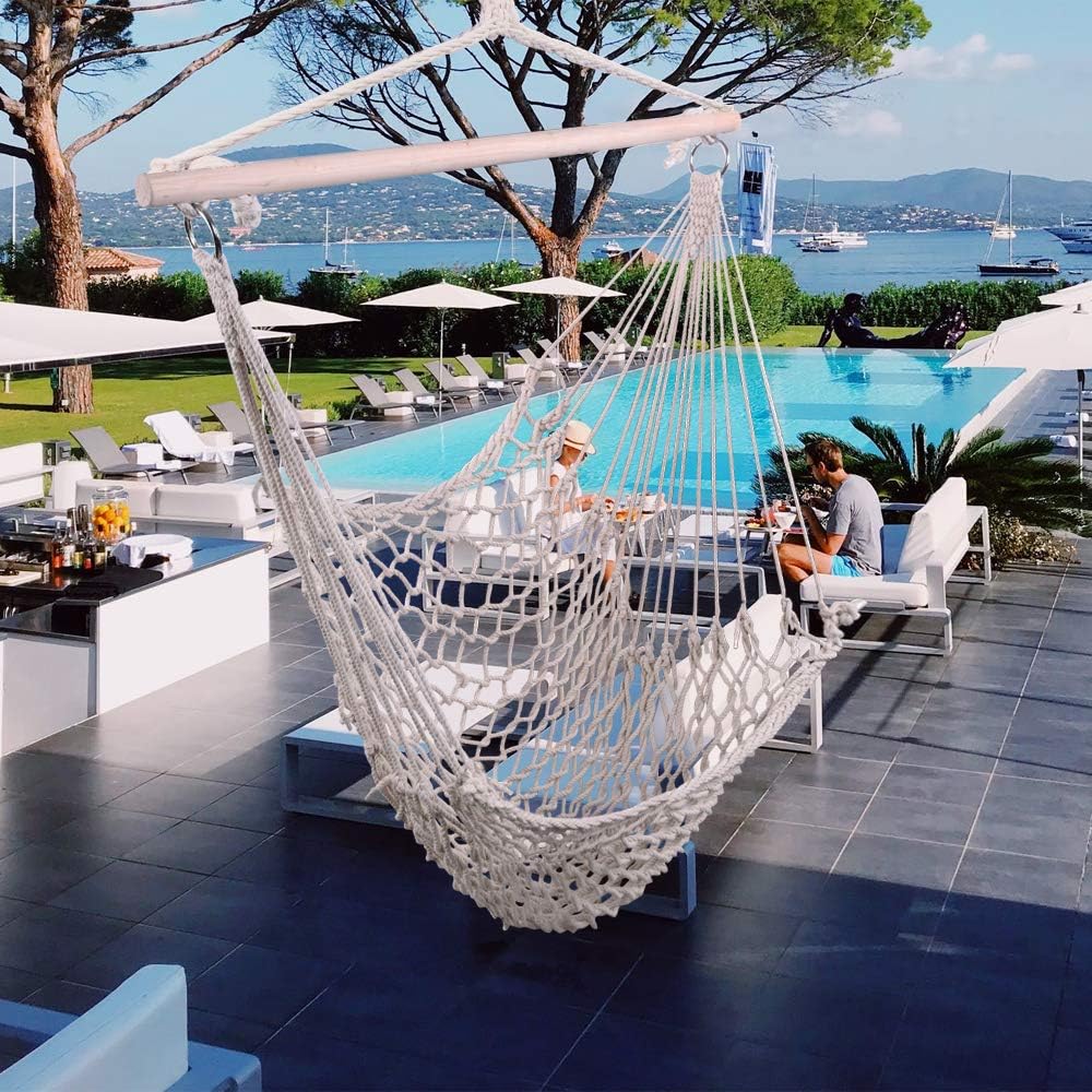 ONCLOUD Hammock Chair Hanging Rope Swing Load Capacity Macrame Hammock Swing Seat