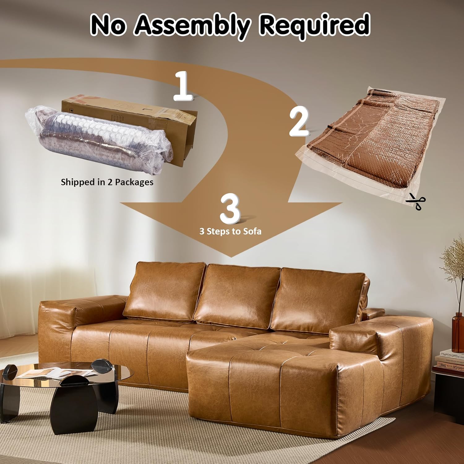 Ovios 104 Cloud Section Sofa L-shaped lounge chair, modern modular sofa