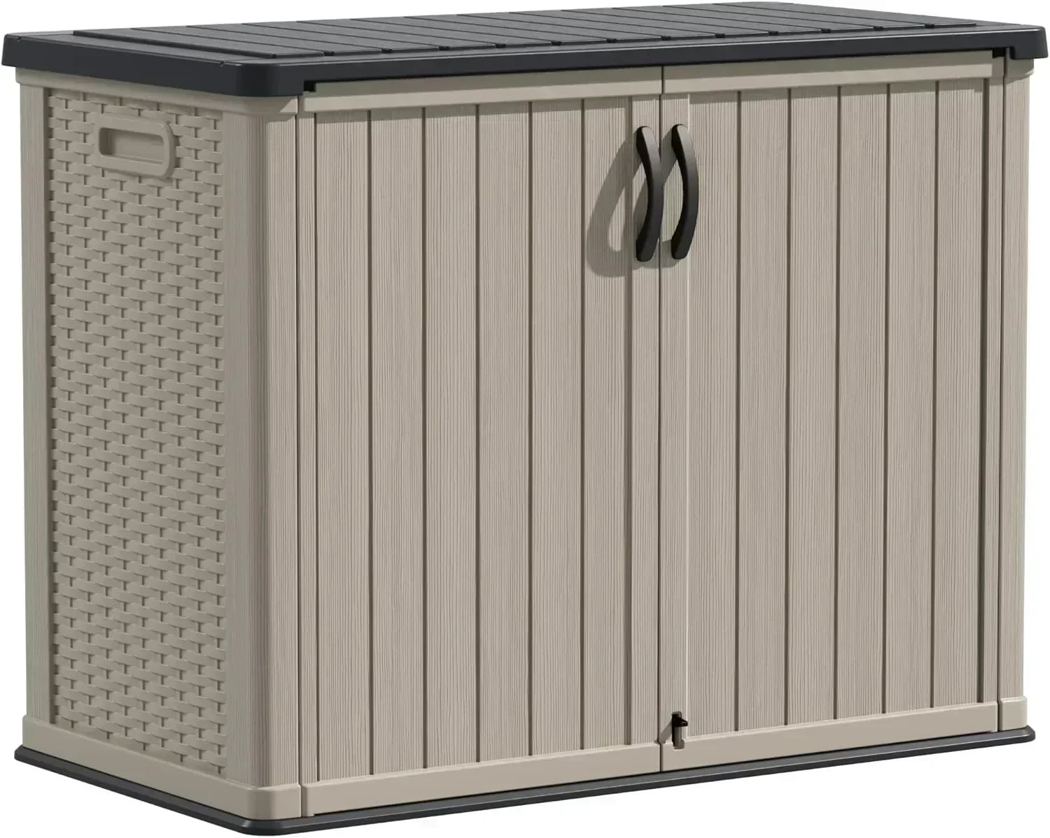 Devoko Outdoor Storage Cabinet 26 Cu Ft with Lockable Doors Horizontal Storage Shed Waterproof