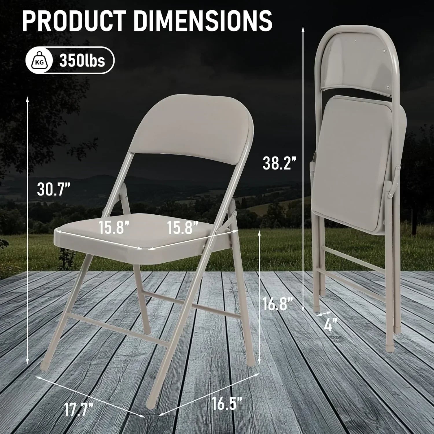 6 Pack Black Folding Chairs with Leather Chairs Events Office Wedding Party Upholstered Chairs